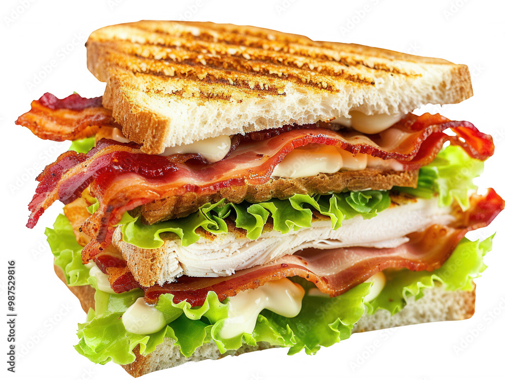 Delicious Turkey Club Sandwich with Bacon and Lettuce Delicious Turkey Club Sandwich with Bacon and Lettuce