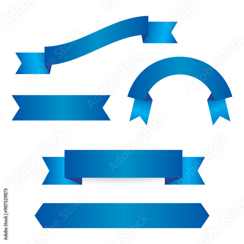 Blue Sale Ribbon Banners for Web and Print Design