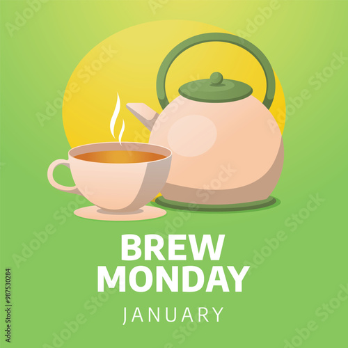 Brew Monday vector design template good for celebration usage. Brew Monday design. flat design. eps 10.