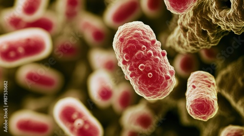 Microscopic image of bacterial cells, emphasizing the small scale and rapid multiplication of microorganisms.