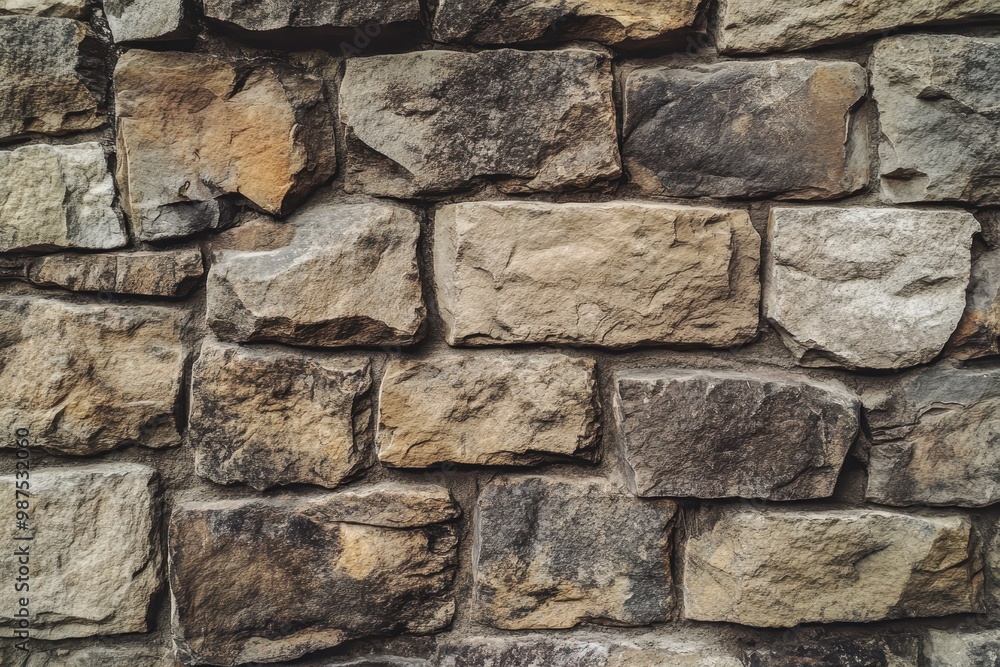 Rough-Hewn Stone Wall with Irregularly Shaped Blocks Rough-Hewn Stone Wall with Irregularly Shaped Blocks