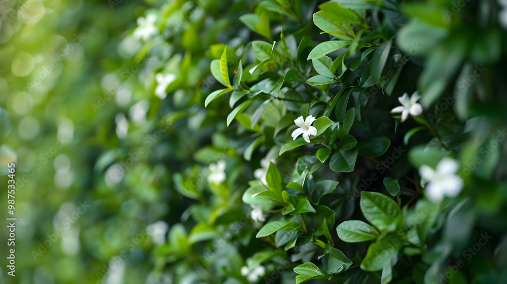 White Flowers and Green Leaves A Close-Up View of Nature's Beauty White Flowers and Green Leaves A Close-Up View of Nature's Beauty