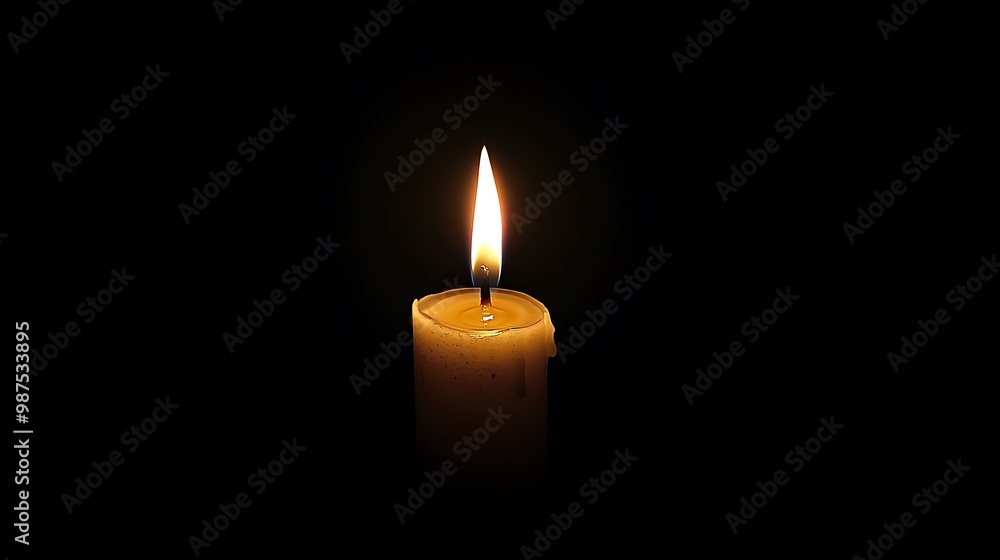 Fragile Glow of Solitude - Aesthetic Image of a Flickering Candle in Dark Room Fragile Glow of Solitude - Aesthetic Image of a Flickering Candle in Dark Room