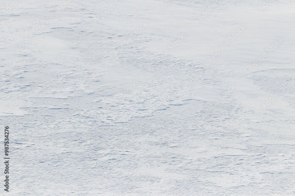 Snow texture, snow cover with uneven surface