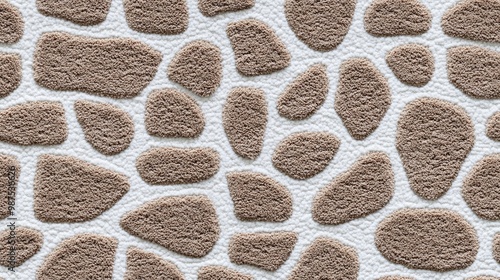 This fabric texture features a striking giraffe print in brown and white. It is perfect for creative projects with ample space for custom text or graphics on the left side SEAMLESS PATTERN photo