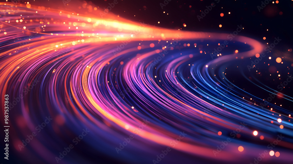 Naklejka premium A Celestial Tapestry: Exploring Cosmic Light