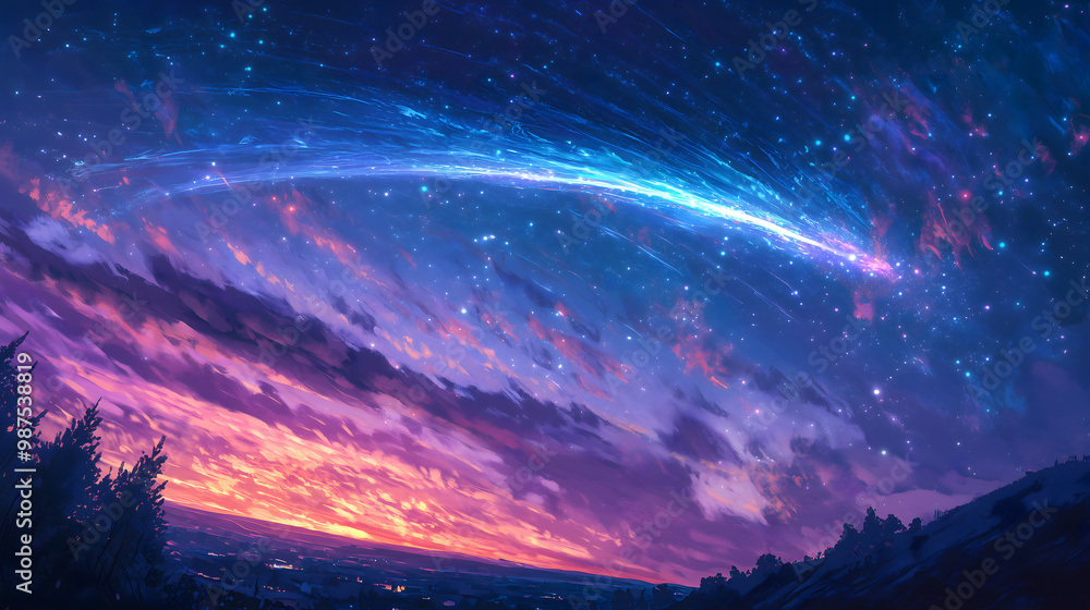 Naklejka premium A Celestial Journey: Exploring the Night Sky