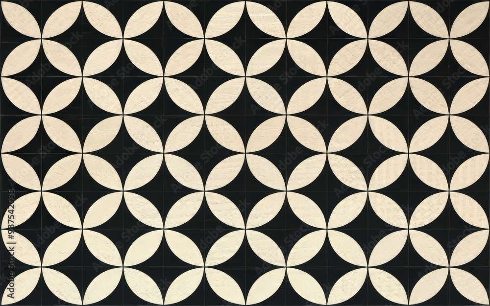 Geometric circle pattern. Abstract seamless pattern with interlocking circles and diamonds. Modern and stylish design, perfect for wallpaper, textile, and background. Geometric circle pattern. Abstract seamless pattern with interlocking circles and diamonds. Modern and stylish design, perfect for wallpaper, textile, and background.