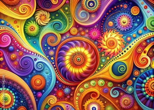 Colorful Animated Background with Abstract Swirls and Patterns for Creative Projects and Presentations