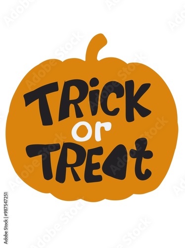 Trick or treat halloween pumpskin vectoe white background photo