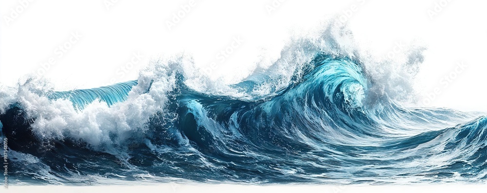 A stunning depiction of ocean waves, showcasing their vibrant blues and dynamic movement against a white background. A stunning depiction of ocean waves, showcasing their vibrant blues and dynamic movement against a white background.
