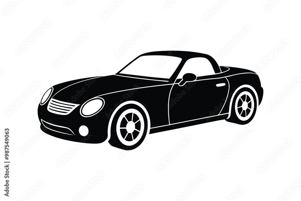 a convertible car silhouette vector style a convertible car silhouette vector style