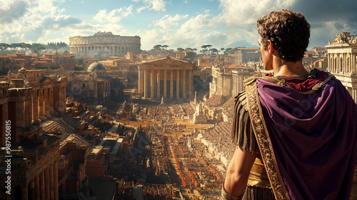 Roman Emperor Julius Caesar Augustus in The Ancient City of Rome