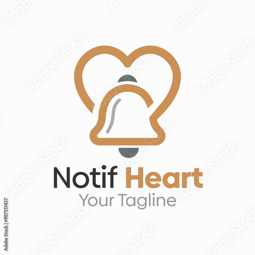 Notif Heart Logo Design Template. Good for Business, Agency, Community and Organization