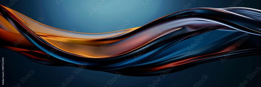 Abstract blue and orange wave flowing in motion. Abstract blue and orange wave flowing in motion.
