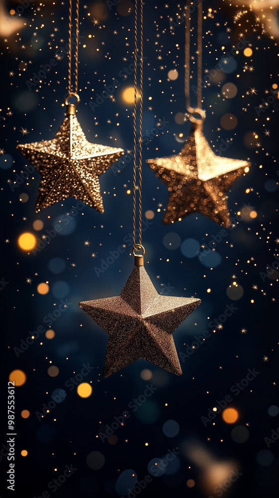 Golden Star Christmas Ornament Illustration for Festive Holiday Celebrations Golden Star Christmas Ornament Illustration for Festive Holiday Celebrations