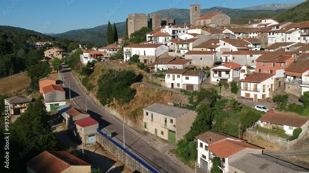 Aerial Drone Video of Montemayor del Río: A Picturesque Village in Salamanca, Castile and León, Spain Aerial Drone Video of Montemayor del Río: A Picturesque Village in Salamanca, Castile and León, Spain