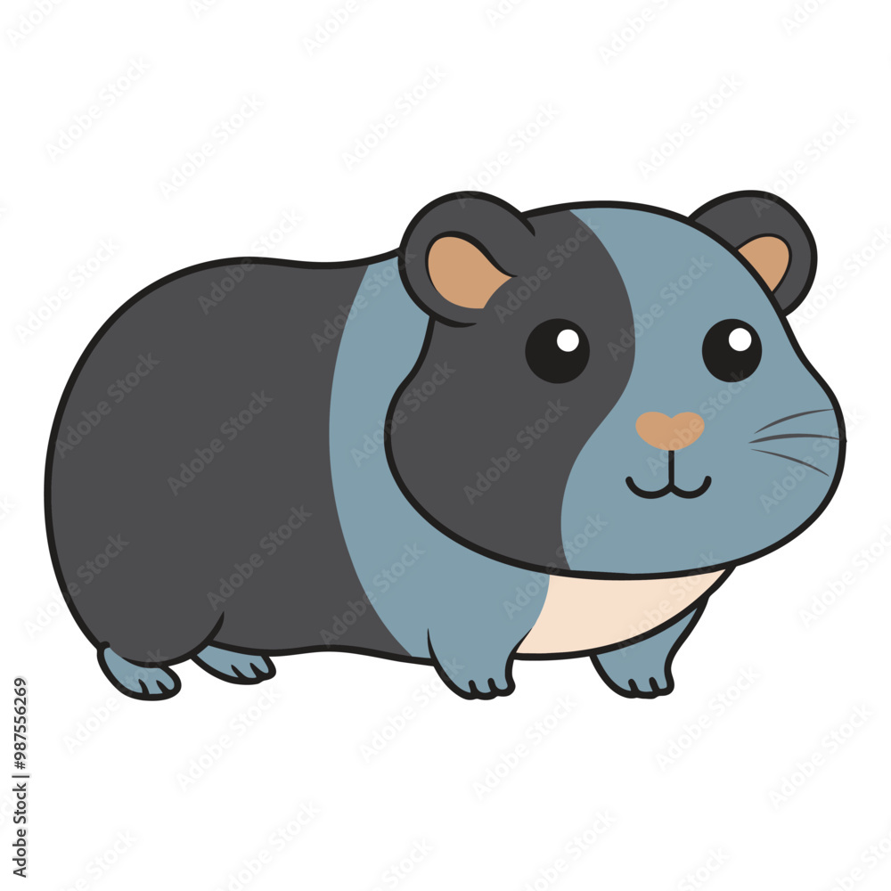 Fototapeta premium Guinea 2d flat vector clipart illustration