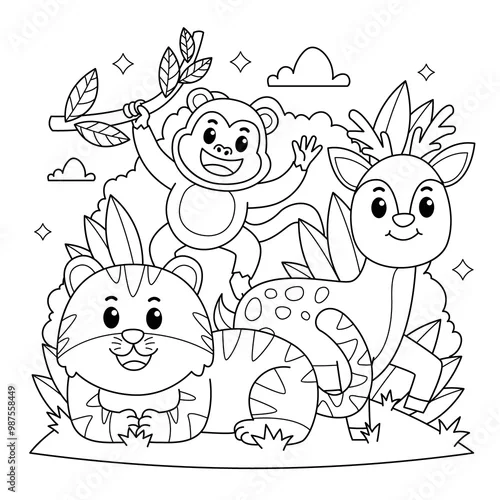 Obraz coloring page of animals