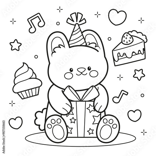 Animal coloring book for kids 