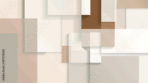 Simple color blocks in neutral tones – abstract blocks of beige, light brown, and white, clean and understated corporate background.