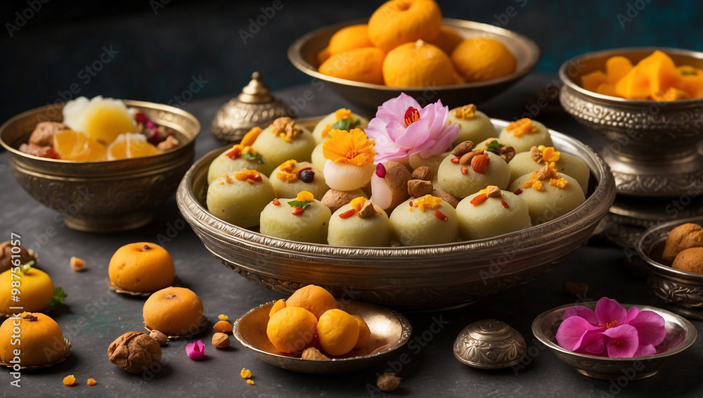 Traditional Indian Sweets and Offerings