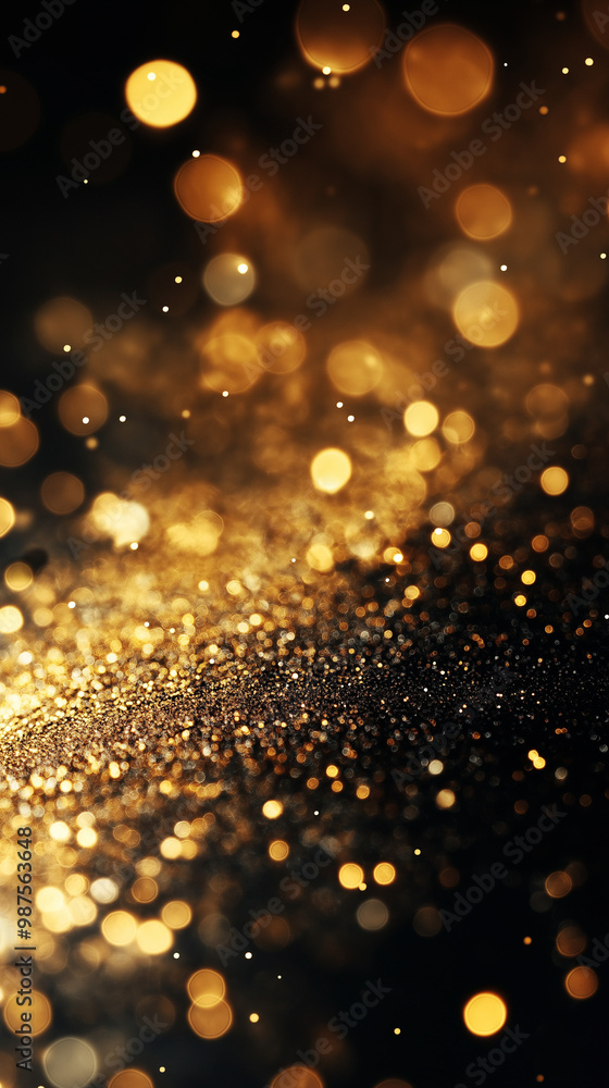 Golden Christmas Lights Bokeh Sparkle Decoration Golden Christmas Lights Bokeh Sparkle Decoration
