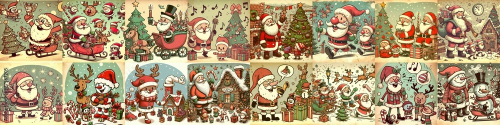 Funny cartoon Xmas. AI generated illustration Funny cartoon Xmas. AI generated illustration