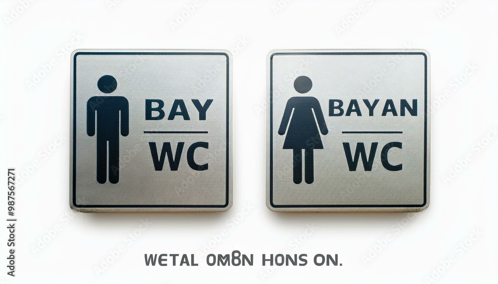 WC BAY AND BAYAN ,men, women nameplate WHİTE BACKGRAUND WC BAY AND BAYAN ,men, women nameplate WHİTE BACKGRAUND