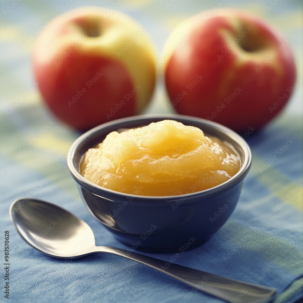 Delicious Apple Compote: Freshly Cooked Applesauce Portion with Natural Goodness Delicious Apple Compote: Freshly Cooked Applesauce Portion with Natural Goodness