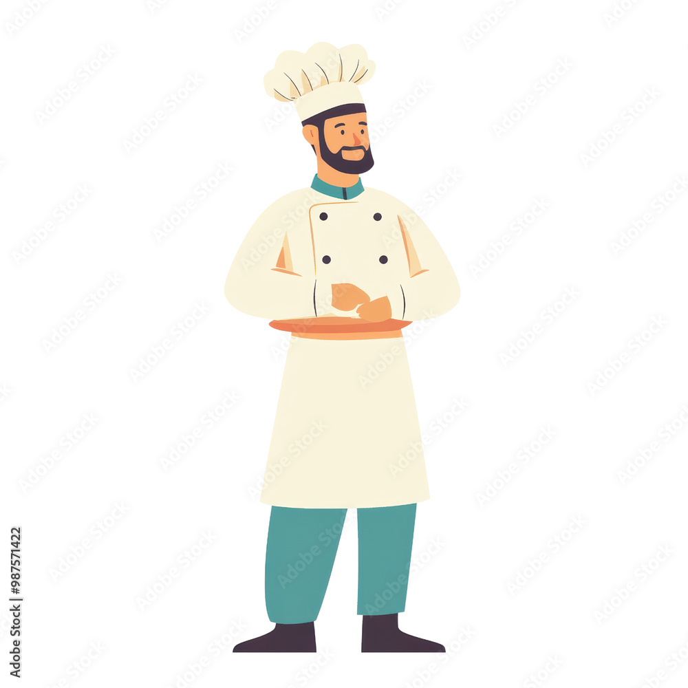 Chef in uniform smiling with hands together on a white isolated background, transparent background. Chef in uniform smiling with hands together on a white isolated background, transparent background.