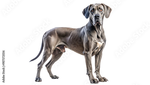 Great Dane on transparent background.