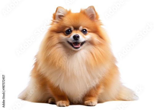 Pomeranian on transparent background.