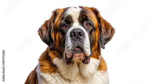 Saint Bernard on transparent background.