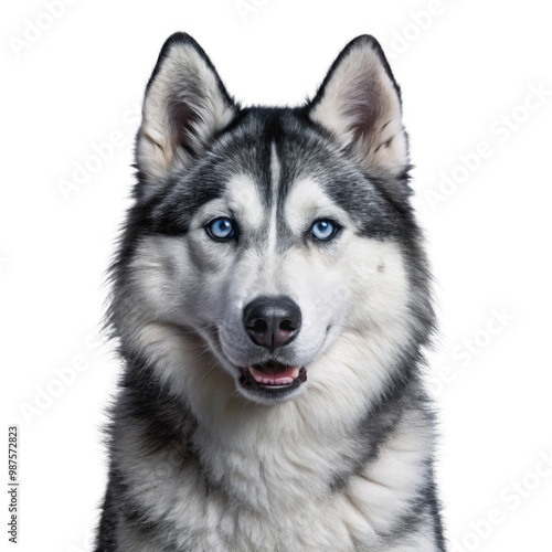 Siberian Husky on transparent background.