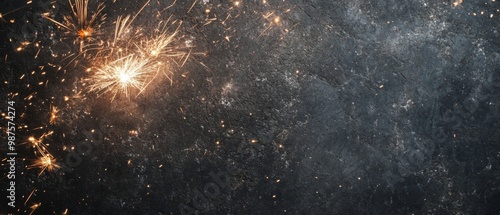 Wallpaper Mural Firework fireworks on rustic dark black grey stone concrete texture, with copy space Torontodigital.ca