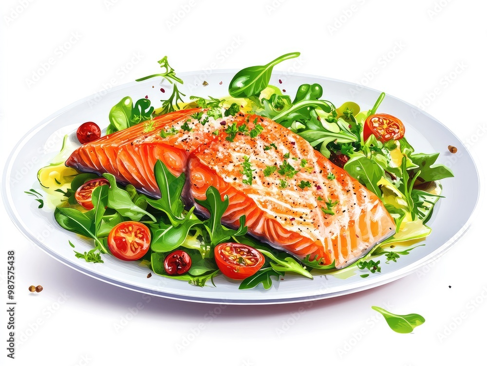 grilled salmon with vegetables grilled salmon with vegetables