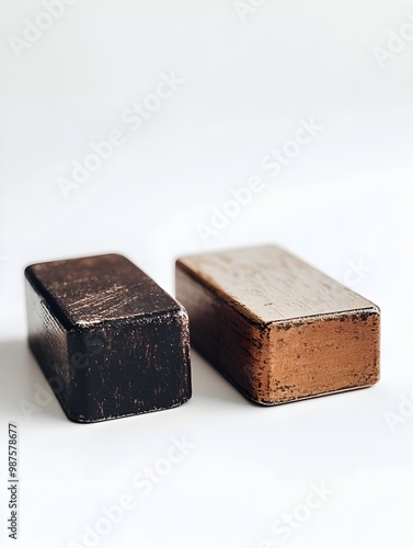 Wallpaper Mural Elegant Wooden Rubber Stamps   Minimal Branding and Clean Design for Versatile Office Accessories Torontodigital.ca