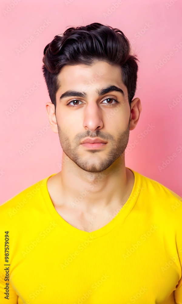 Fototapeta premium Middle Eastern Male Model with warm Inviting Expression 
