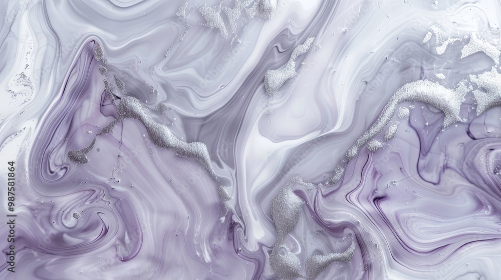 Abstract gray backdrop with soft lavender and silver marbled ink offering a serene abstract design Abstract gray backdrop with soft lavender and silver marbled ink offering a serene abstract design