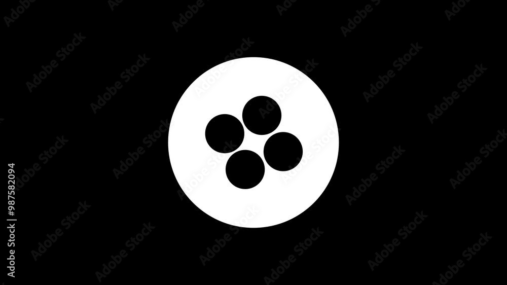 Animated 4 ellipsis dots circle blinking loop animation on white background. Black colour loading 4k video. Animated 4 ellipsis dots circle blinking loop animation on white background. Black colour loading 4k video.