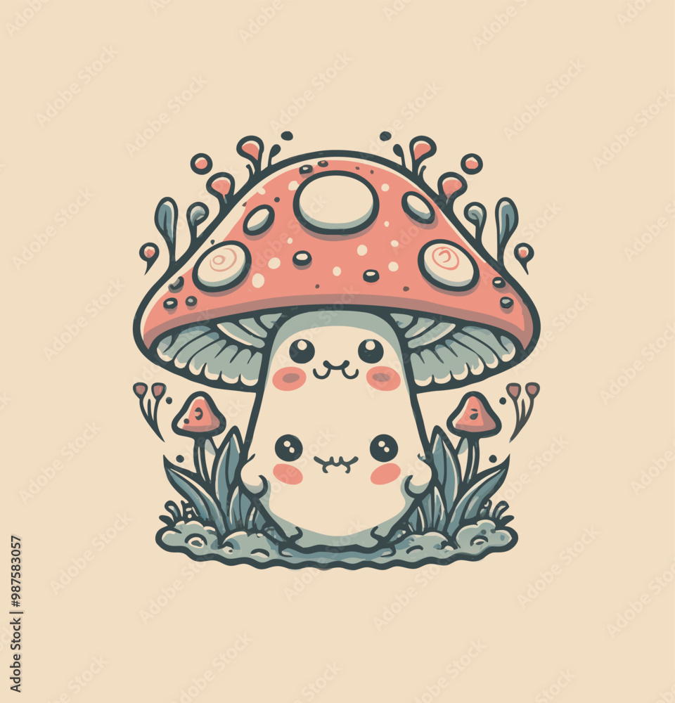 Mushroom cartoon-style vector illustration Mushroom cartoon-style vector illustration
