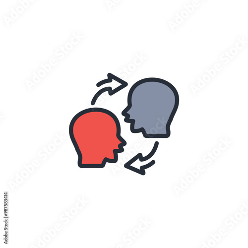 Empathy icon. vector.Editable stroke.linear style sign for use web design,logo.Symbol illustration.