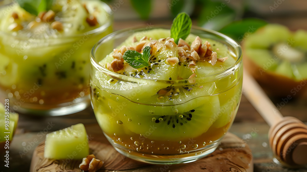 Kiwi and Honey Dessert Recipe Fresh Kiwi Slices with Honey Drizzle and Nut Topping Kiwi and Honey Dessert Recipe Fresh Kiwi Slices with Honey Drizzle and Nut Topping