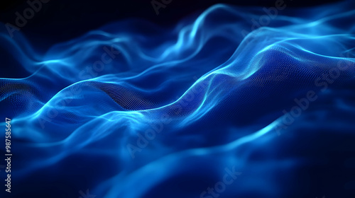 Abstract Blue Wave 3D Background