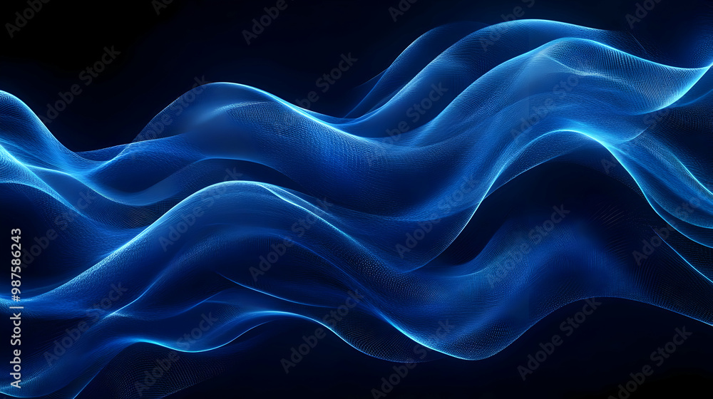 Abstract Blue Wave Background Illustration Abstract Blue Wave Background Illustration