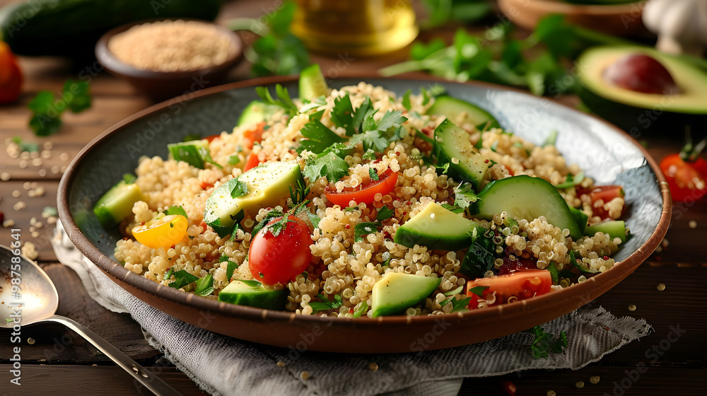 Quinoa Salad with Avocado Cucumber and Tomatoes Quinoa Salad with Avocado Cucumber and Tomatoes