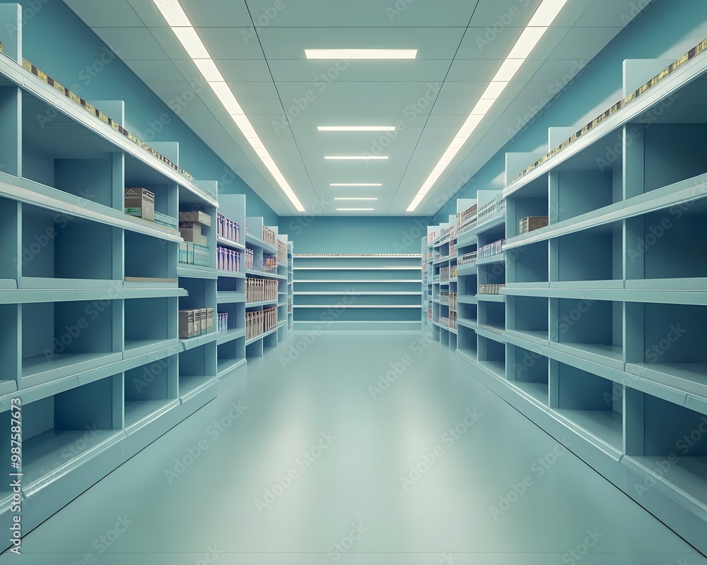 Spacious modern storage area featuring organized shelves and a clean floor, perfect for showcasing retail or inventory scenes. Spacious modern storage area featuring organized shelves and a clean floor, perfect for showcasing retail or inventory scenes.