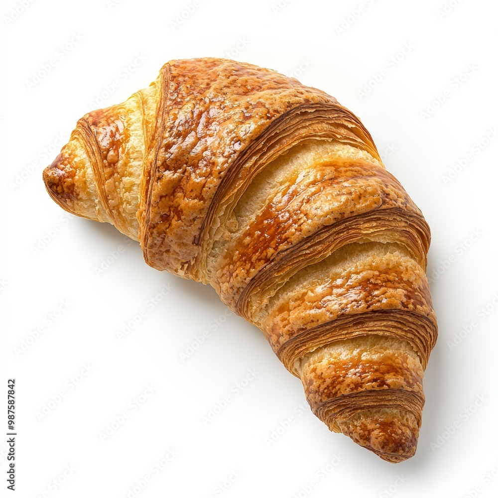Delicious golden croissant with flaky layers, perfect for breakfast or as a pastry treat. Delicious golden croissant with flaky layers, perfect for breakfast or as a pastry treat.