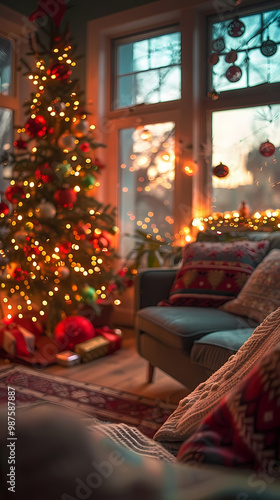 christmas tree in the living room